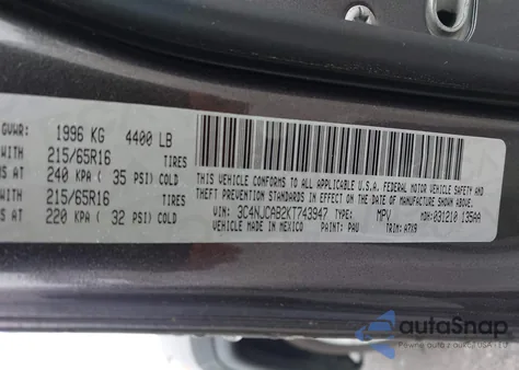 2019 Jeep Compass Sport Fwd from USA, damaged, VIN 3C4NJCAB2KT743947